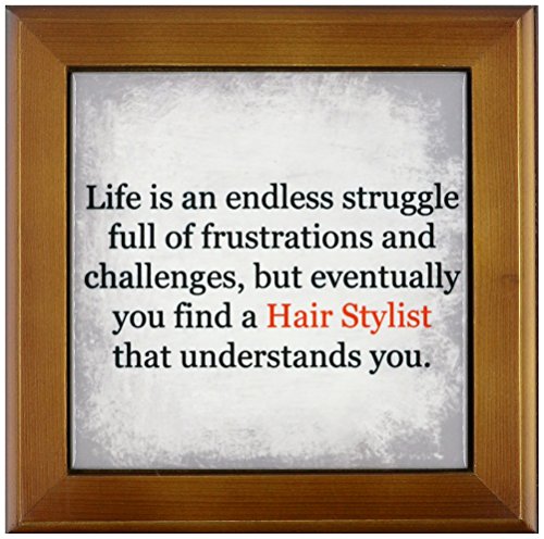 3dRose ft_201918_1 Life is an Endless Struggle Until You Find a Hair Stylist Framed Tile, 8 by 8