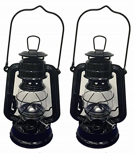 Shop4Omni Black Metal Hurricane Lantern - 8 Inches (2)