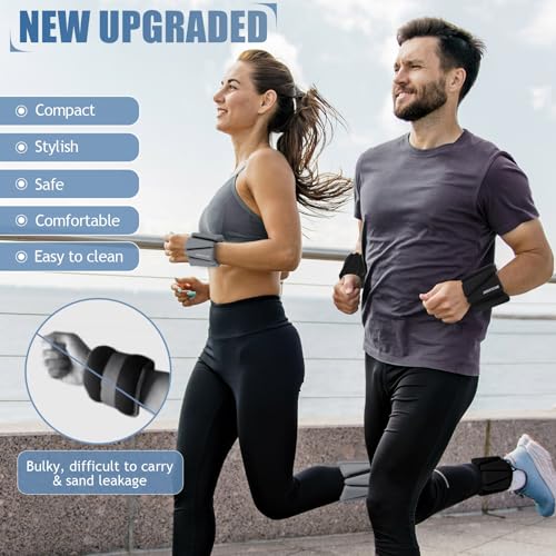 Image of BECOJADDE Ankle Weights Set of 2 (1 lb /2 lb /3 lb Each) Adjustable Wrist Weights for Women Men Wearable Arm Leg Weight for Pilates, Running, Walking, Workout, Yoga