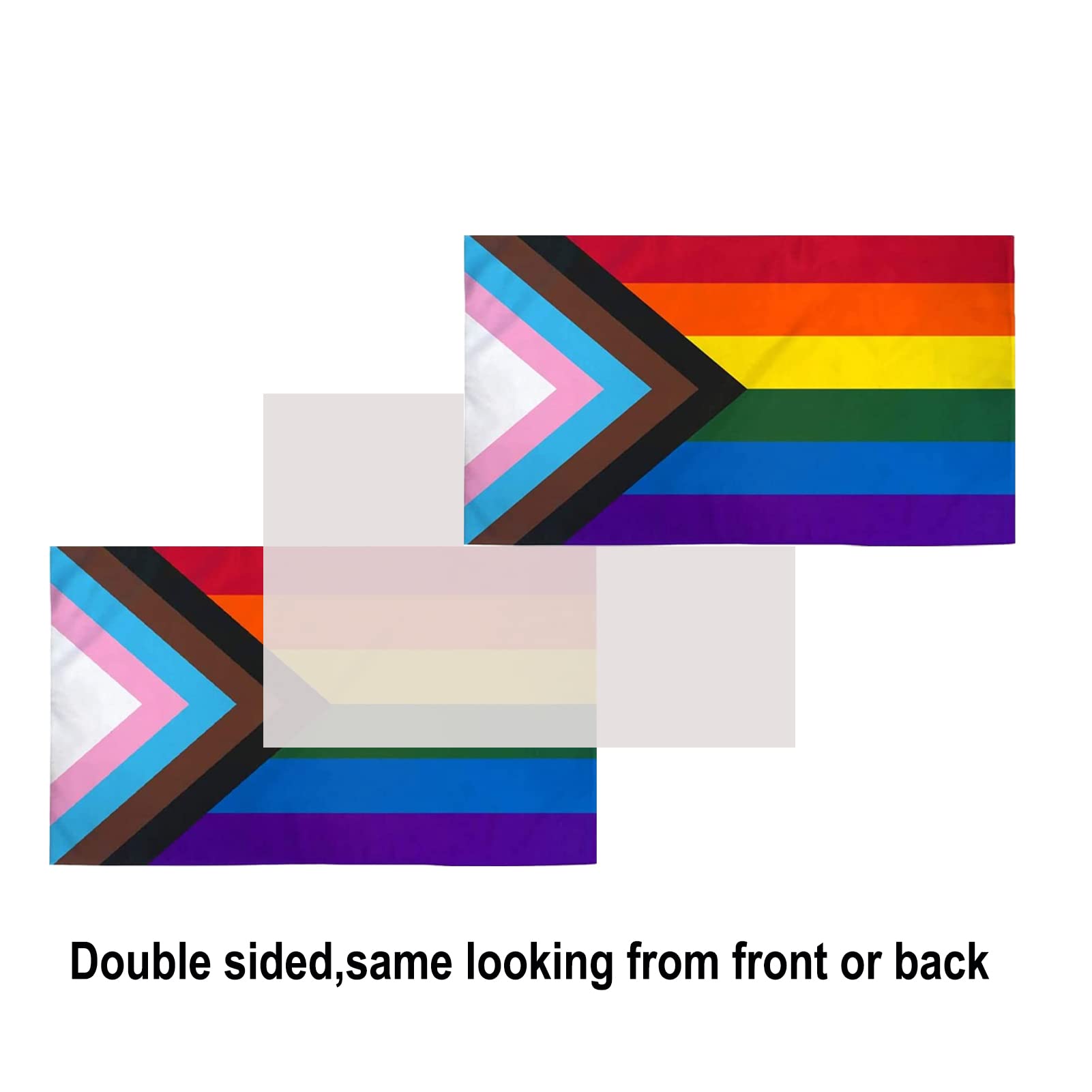Progress Pride LGBTQ Flagge – 90 X 150 Cm, Aus Nylon, UV-beständig | Mit Genähten Streifen & Messingösen | Für Innen & Außen