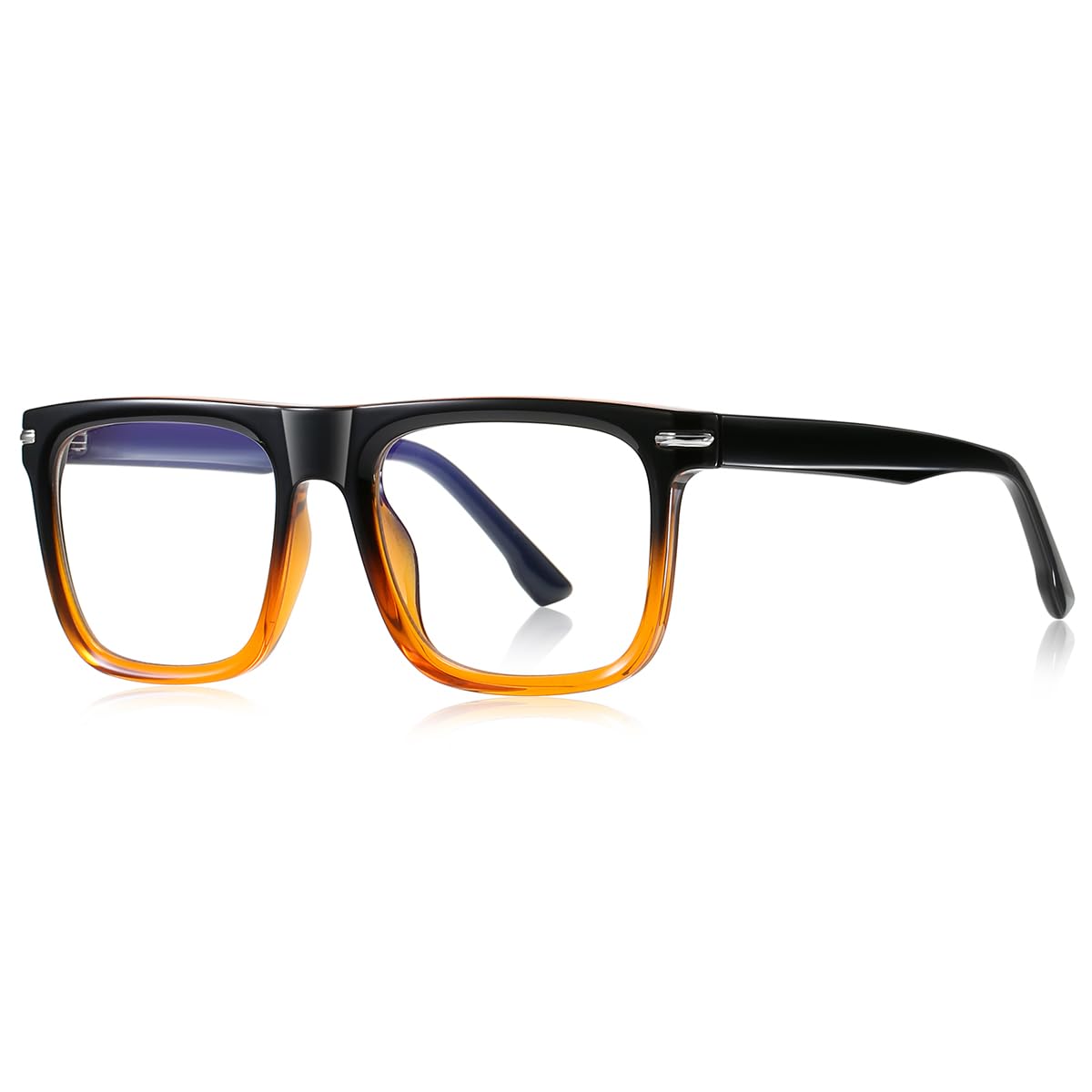 Tr90 Big Glasses Anti Blue Light Clear Lens Cp Acetate Temple Fashion Square Glasses Frame Men
