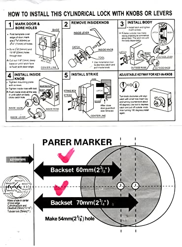 Lockset Entry Door Lever Lock Set, Keyed Front Door Handle For Entry And Front Door. Entry Lever Door Lock With Keys, Antique Copper #TOP4