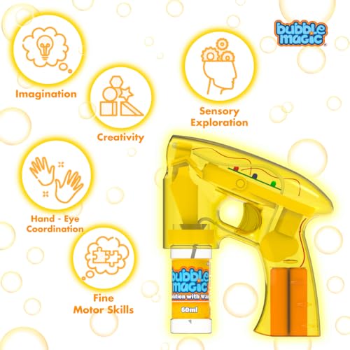 Image of Bubble Magic Light Up Electronic Bubble Blaster - Yellow