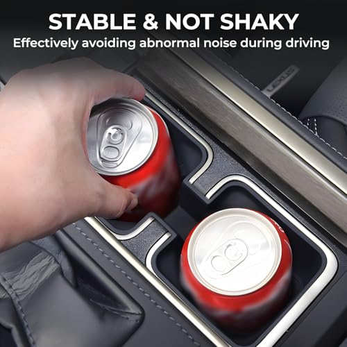 Image of Center Console Cup Holder Inserts for Lexus GX550 2026 2025 2024, Interior Accessories Silicone Car Cup Holders Covers Protector for 2024-2026 GX 550, Black