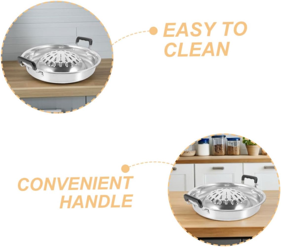 GALPADA 2pcs Grill Pan for Barbecue Oven Outdoor Grill Pan Bbq Accessory Even Heat Distribution Easy to Clean