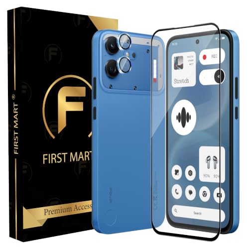 Image of FIRST MART Tempered Glass for Nothing Phone 4b 5G with Blue Camera Ring Guard & Installation Kit | HD Clear Edge-to-Edge Screen Protector, Scratch Resistant, Case-Friendly | Pack of 1