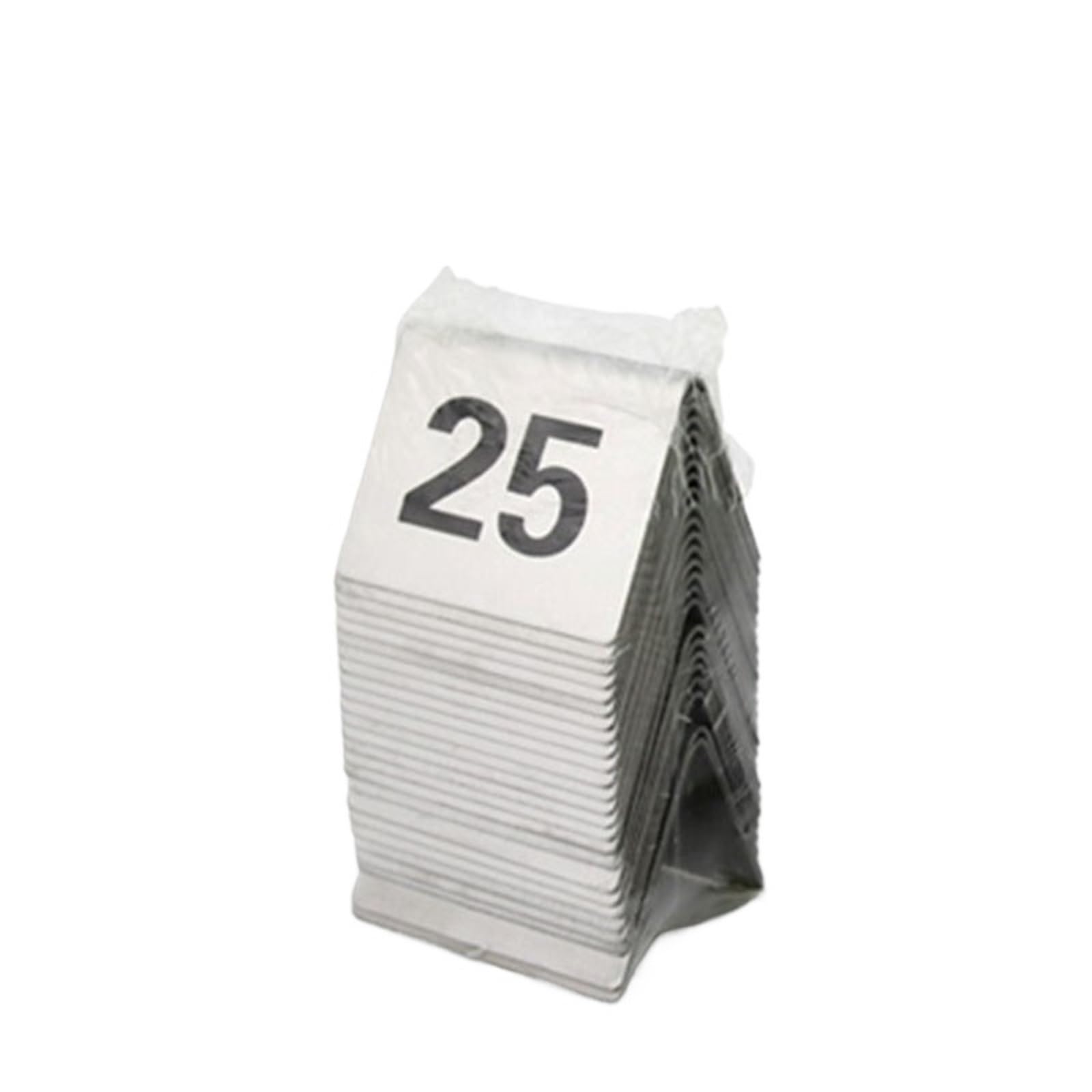 Números de Mesa Tarjetas de números mesa tienda campaña acero inoxidable, 25 uds.-50 Uds., asientos for restaurante, cafetería y Bar(1 to 25)