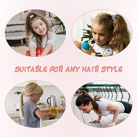 Image of GITGRNTH Soft Cotton Hair Ties for Women - No Damage Elastic Hair Bands - Durable Rubber Band for Women - Ideal Ponytail Holders - Comfortable Hair Accessories - Gentle on All Hair Types - Perfect for Thick and Thin Hair - Scrunches for Women - Kids Hair Rubber Band