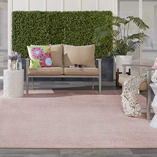 image for Nourison Home Essentials Indoor/Outdoor Pink 8' x 10' Area Rug, Easy C