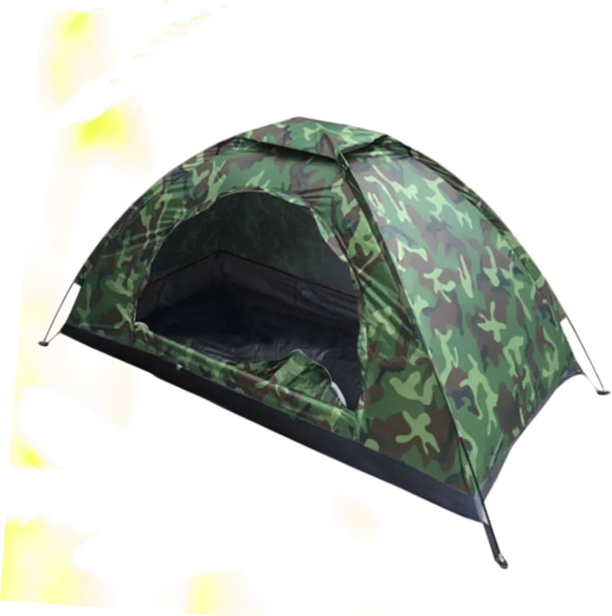 Foldable Outdoor Travel Tent for Camping Single Person Oxford Cloth Windproof Breathable Top Window Easy Setup Camouflage Design