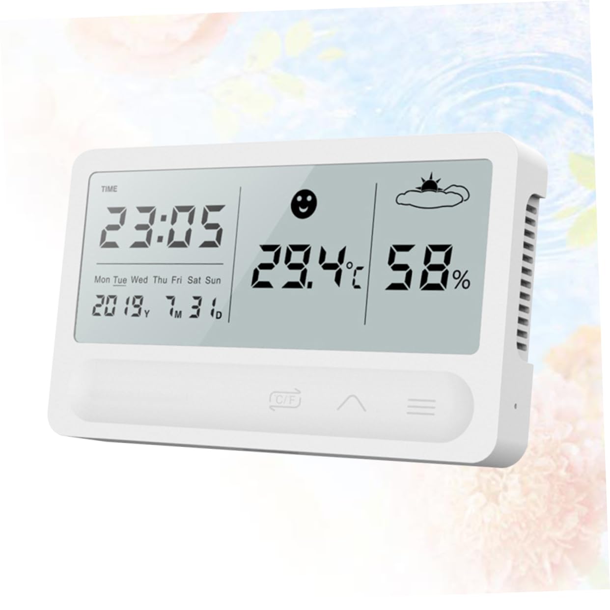 SUPVOX 2 Pièces Mètre De Température Et D'humidité Thermomètre Portatif Thermomètre D'intérieur De Charge Compteur De Température Numérique Rotin Toucher Blanche Surveiller