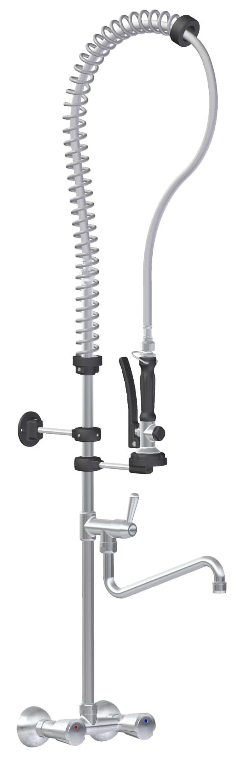 GastroHero Zweiloch Geschirrwaschbrause Profi 100 + Mischbatterie Wand Gastronomiebedarf