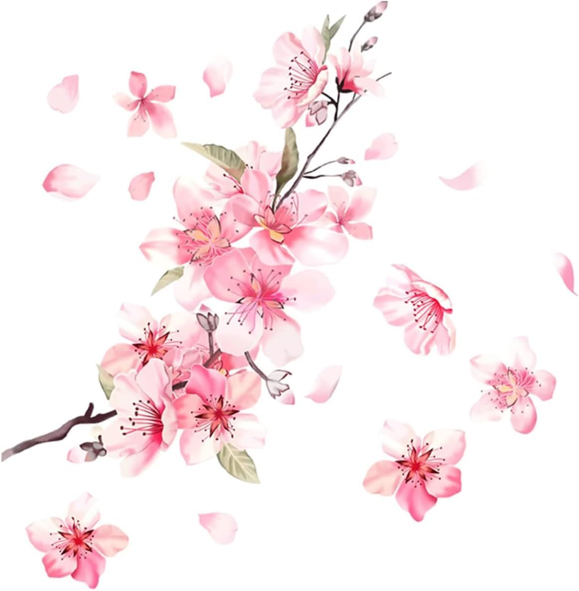 2 Pcs Pink Cherry Blossom Vinyl Car Sticker Auto Flower Decal Windshield Window Bumper Automotive Decals Exterior Stickers