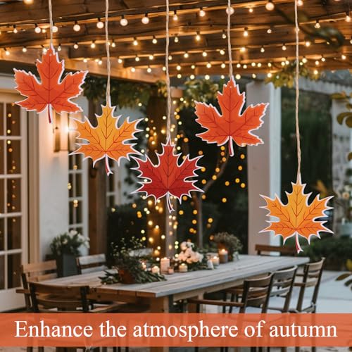 16 Stück Herbstdeko Fenster Hängend, Herbstblätter Hängedeko Herbstdeko Hängend, Ahornblätter Herbstdekoration Anhänger für Ahornblatt Thanksgiving Weihnachtsdeko Fensterdeko Dekoration