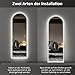 Ganzkörperspiegel mit Beleuchtung 50x150cm LED Bogen Standspiegel, groß Licht Wandspiegel 3 Lichtfarbe Dimmbare 3000-6500K Badspiegel mit Touchschalter für Ankleidezimmer, Schlafzimmer, Wohnzimmer