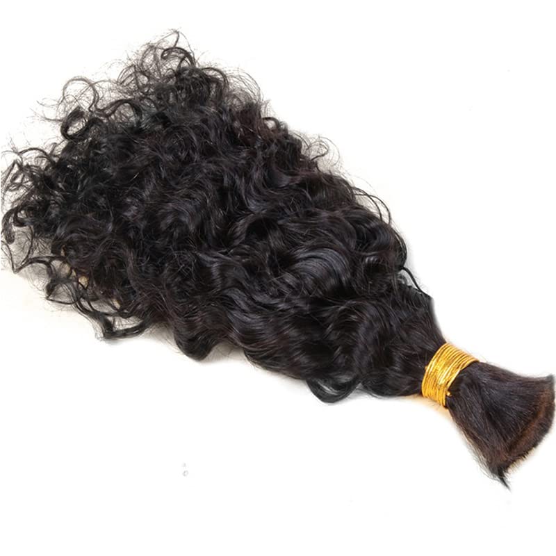 22inch Loose Wave Human Hair Bulk for Braiding Wet and Wavy Extensions Natural Black 1Bundle Human Bulk Braiding Hair for Micro Braids No Weft Weaving100g/Bundle