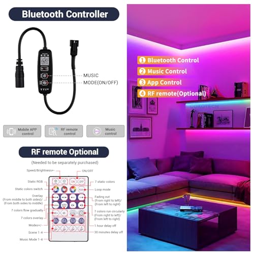 Tira LED RGB COB IC SPI 16.4FT 2100 LEDs Luz Natural miniatura 2