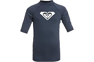 Roxy Girls' Whole Hearted Short Sleeve Rashguard