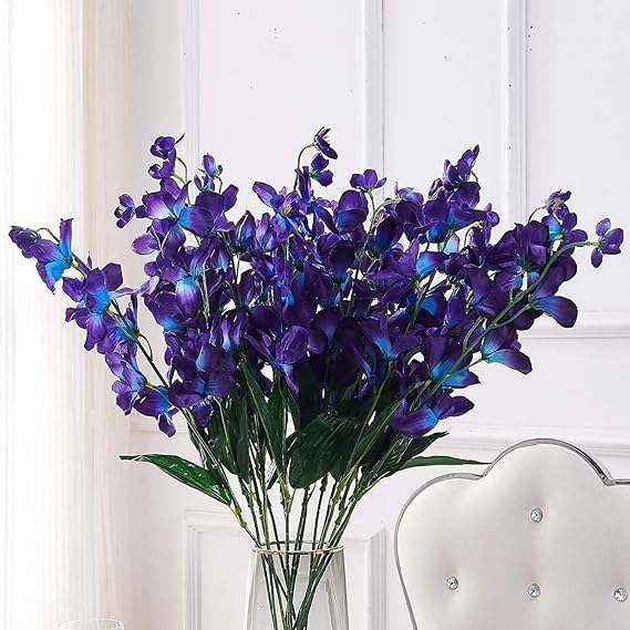 Blue Orchid Flower Sticks - Elegant Home Decor FREE SHIPPING -1