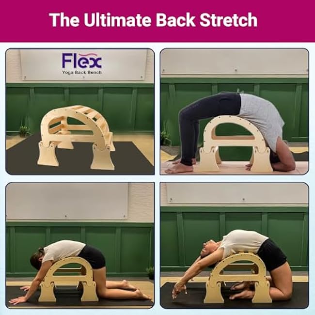 Flex - Yoga Back Bench | Elevate Your Stretch with Anatomical Bends, Ergonomic Support, and Durable Construction for Ultimate Comfort and Flexibility, Sandal