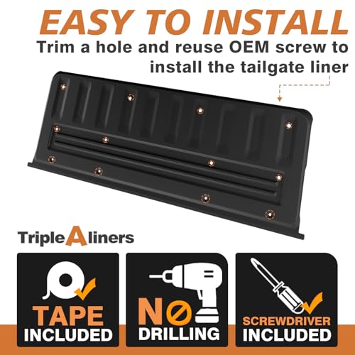 Image of TripleAliners Tailgate Mat Compatible with 2022 2023 2024 2025 2026 Nissan Frontier Accessories, Tailgate Cover Custom Fit All Weather Protection Pickup Liner (Not Fit Drop-in Tailgate)