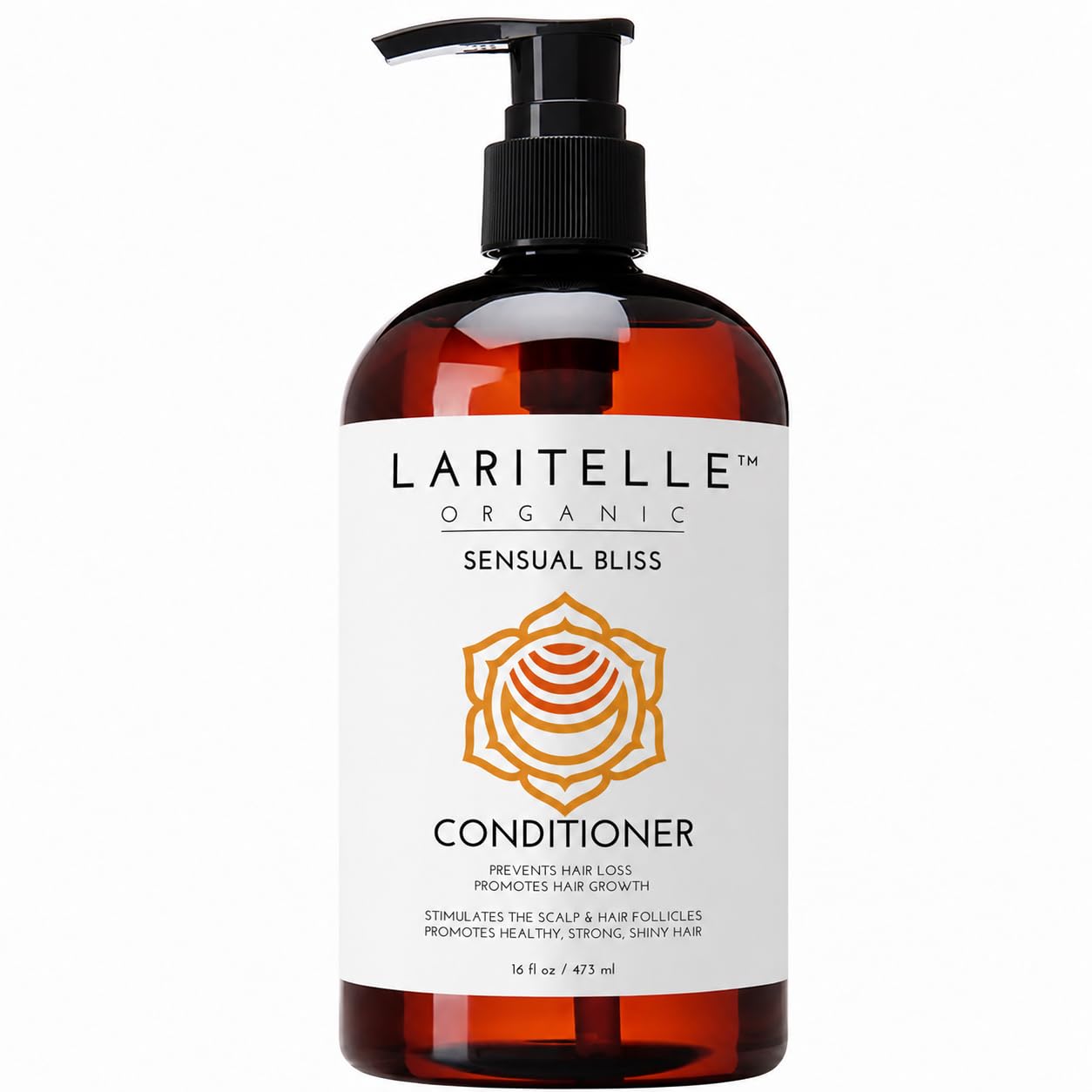 Laritelle Après-shampoing organique 16 oz | Prévention de la perte de cheveux, anti-casse, traitement des extrémités fendues | Huile d'argan, romarin et palmarosa | Sans OGM, sulfates, gluten, alcool