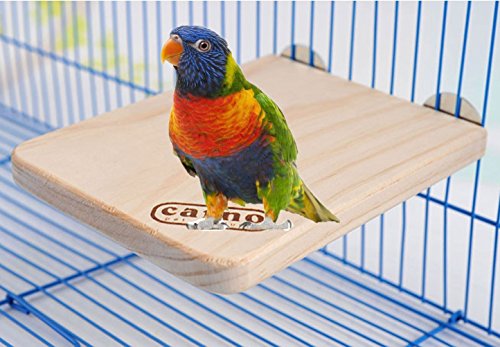 Image of Hypeety Wooden Platform Pet Dwarf Hamster Gerbil Rat Small Animal Sport Exercise Toy Pet Parrot Bird Cage Perches Square Toy (M)