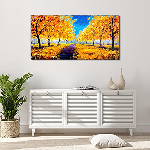 Tableau acryl Autumn Park Trees pour sublimer le mur du salon - 4