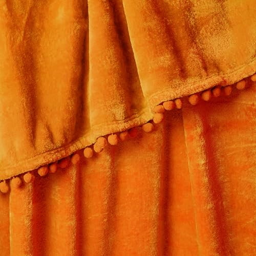 Couverture douce orange pour rester au chaud toute l'année dans le lit - 6