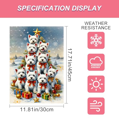 Image of BlissYard Christmas Cat Garden Flag 12x18 Inch Polyester