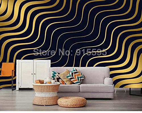 Revêtement mural 3D style moderne chic avec graphisme Golden Wave - 3