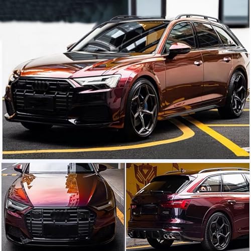 LZLRUN Premium Glossy Liquid Metal Red Vinyl Wrap Sticker for Car DIY Self Adhesive Decal Super Gloss Blood Red Wrap Film (1ft × 5ft) - Image 4