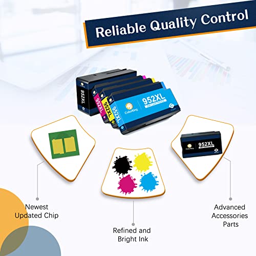 Colorking Remanufactured Ink Cartridges Replacement For Hp 952 952Xl To Use With Hp Officejet Pro 8710 8720 7740 7720 8210 8715 8725 8740 8702 Printer (Black, Cyan, Magenta, Yellow) #TOP4