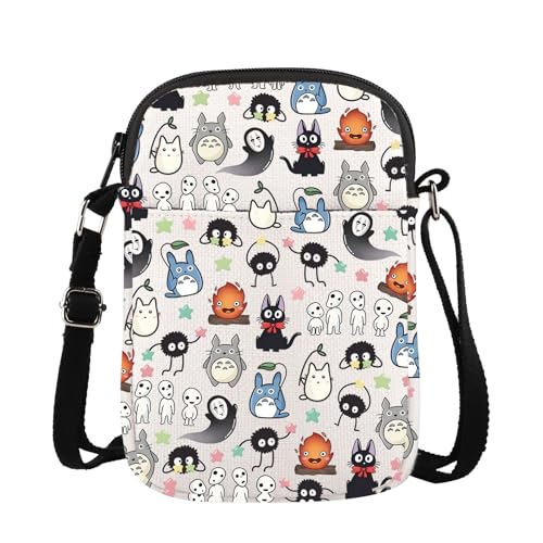 TOBGBE Anime Cartoon Gift Adventure Cartoon Animated Movie Ideas Quote Zipper Pockets Crossbody Bag Spirited A Fans Gifts