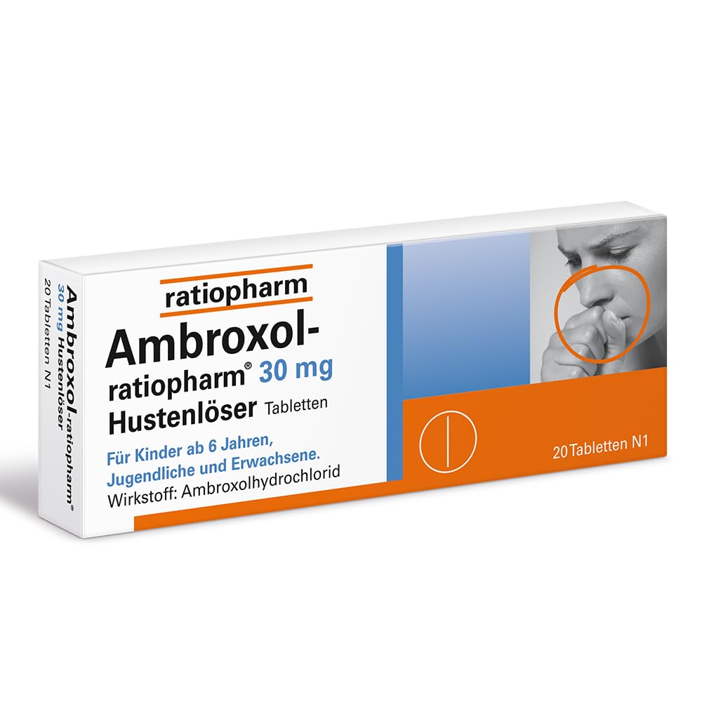 Ambroxol-ratiopharm 30 mg Hustenlöser Tabletten, 20 Stück, PZN 00680816, apothekenpflichtig