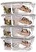 Set of 4 Divided Glass Meal Prep Containers – Food Storage Containers with Locking Lids and Extra-High Divider to prevent Leaking or Spills – Airtight and BPA-Free – Use in freezer, microwave at work
