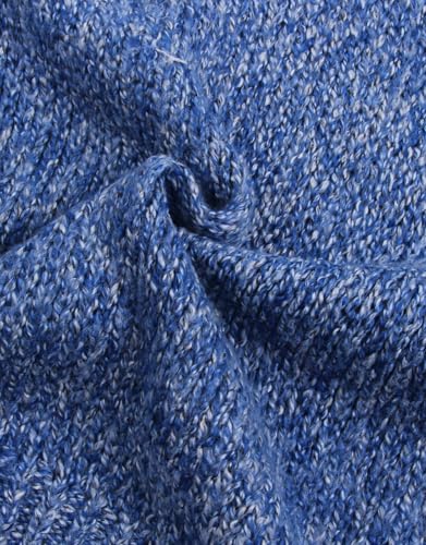 Image of Women's Tie Cardigan Sweaters Long Sleeve Chunky Knit Big Cute Heart Sweater Coats Blue X-Large