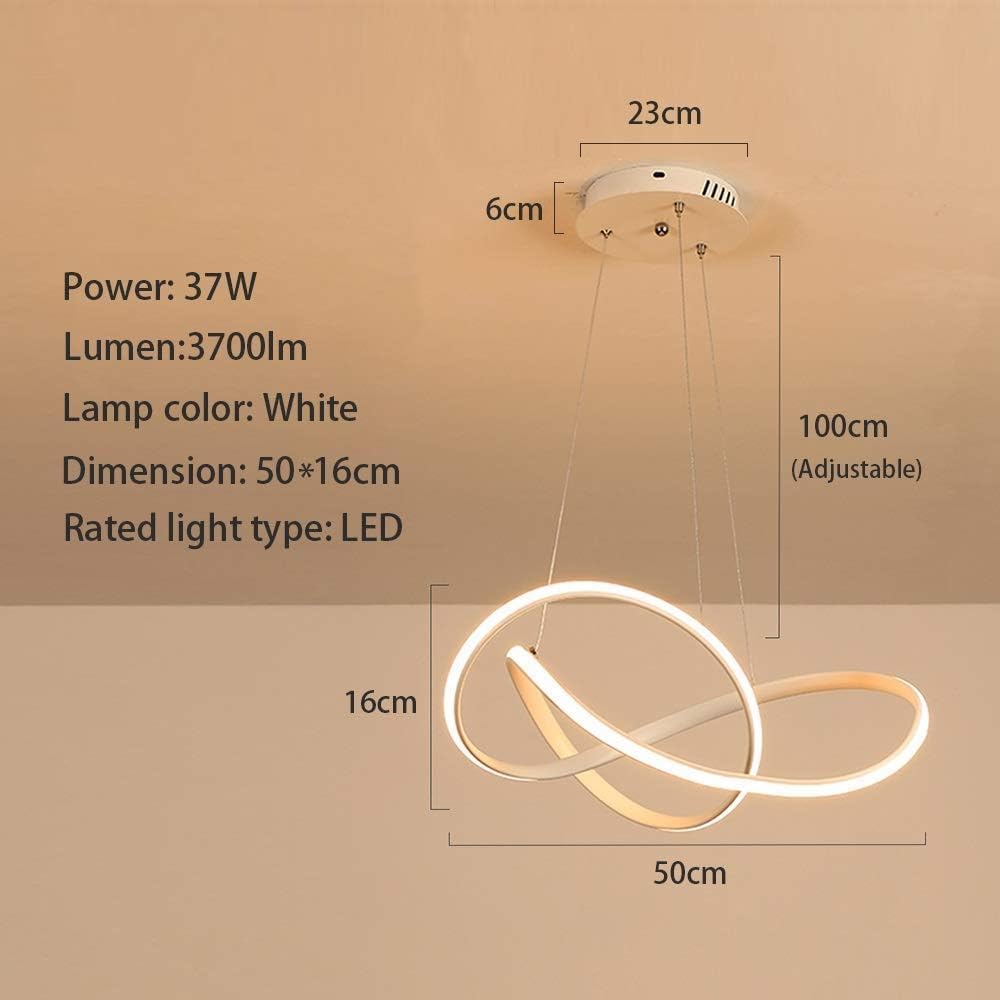 Arcadia Lampadario Led Soffitto a Sospensione Moderno con Luce Calda e Fredda Dimmerabile, Telecomando e App per Cellulare - Lampadario Camera da Letto, Soggiorno, Cucina e Cameretta - 3500 LM 50 Cm