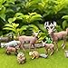 Gemini&Genius Forest Animals Toy Figures, Woodland Creatures Figurines, Deer Family, Foxs, Squirrel, Owl Woodland Figurine Toys for Kids, Great for Cake or Cupcake Toppers, Party Favors, Decors (8Pcs)