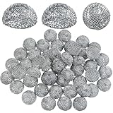 直径20mm/0.78インチパイプスクリーンフィルター50個 メタルふるいフィルター クリーンスクリーンスクリーンスクリーンスクリーン フィルター残留物用小型半円形ボウルメッシュワイヤーボール アクセサリーホーム用品