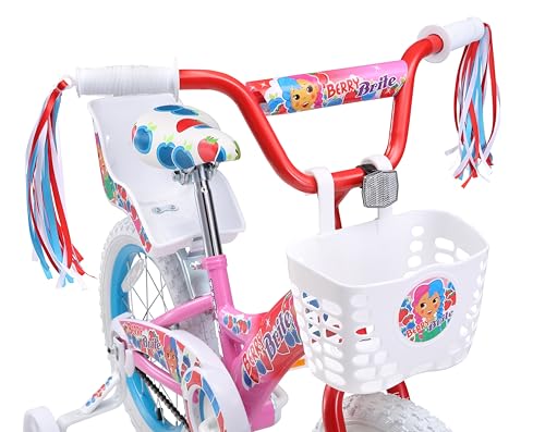 Image of Titan Girls BMX Bike for Kids Ages 4-7, 16-Inch Wheels, 9-Inch Frame, Training Wheels, Toy Seat, Doll Basket, Streamers, First Bike, Princess Bicycle, Gift for Girls