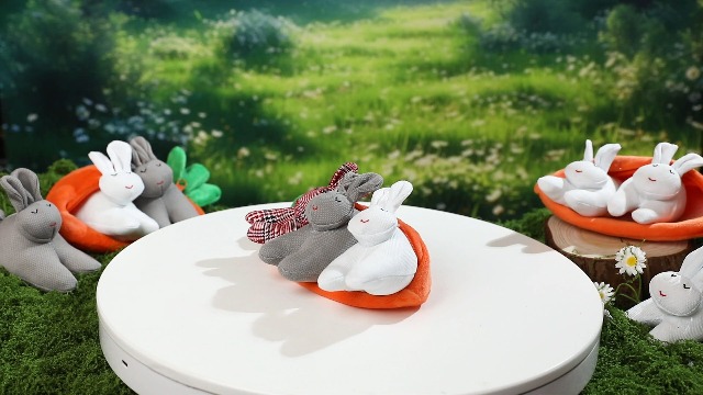 Amazon.com: stepsin Hide-and-Seek Bunnies in Carrot Pouch Easter