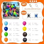 175Pcs Neon Balloons Arch Garland Kit, Glow in the Dark Balloons (Rainbow Star Dot) for Back to 80s 90s DISCO Birthday Party Decorations, Fiesta, Let's Glow Party, Rock Roll Party Supplies - Image 2