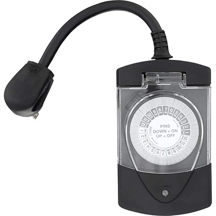 Westek TM13DOLB Outdoor Daily Timer with 2 Grounded Outlet, Black