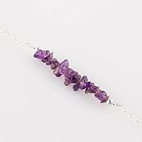 Vista 33 de TGH Pulsera de barra de chips naturales, cristal curativo, pulsera de cuentas crudas chapada en plata, cadena ajustable de 7 + 1 pulgada, regalo