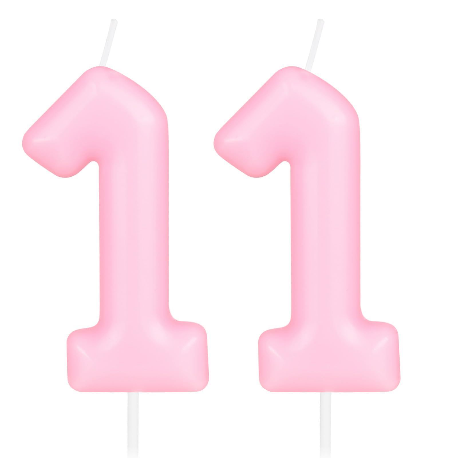 Vela de macaron número 11, vela de cumpleaños número 11, velas de feliz cumpleaños para pastel, decoración de pastel rosa para niñas y mujeres, decoración de fiesta de cumpleaños número 11