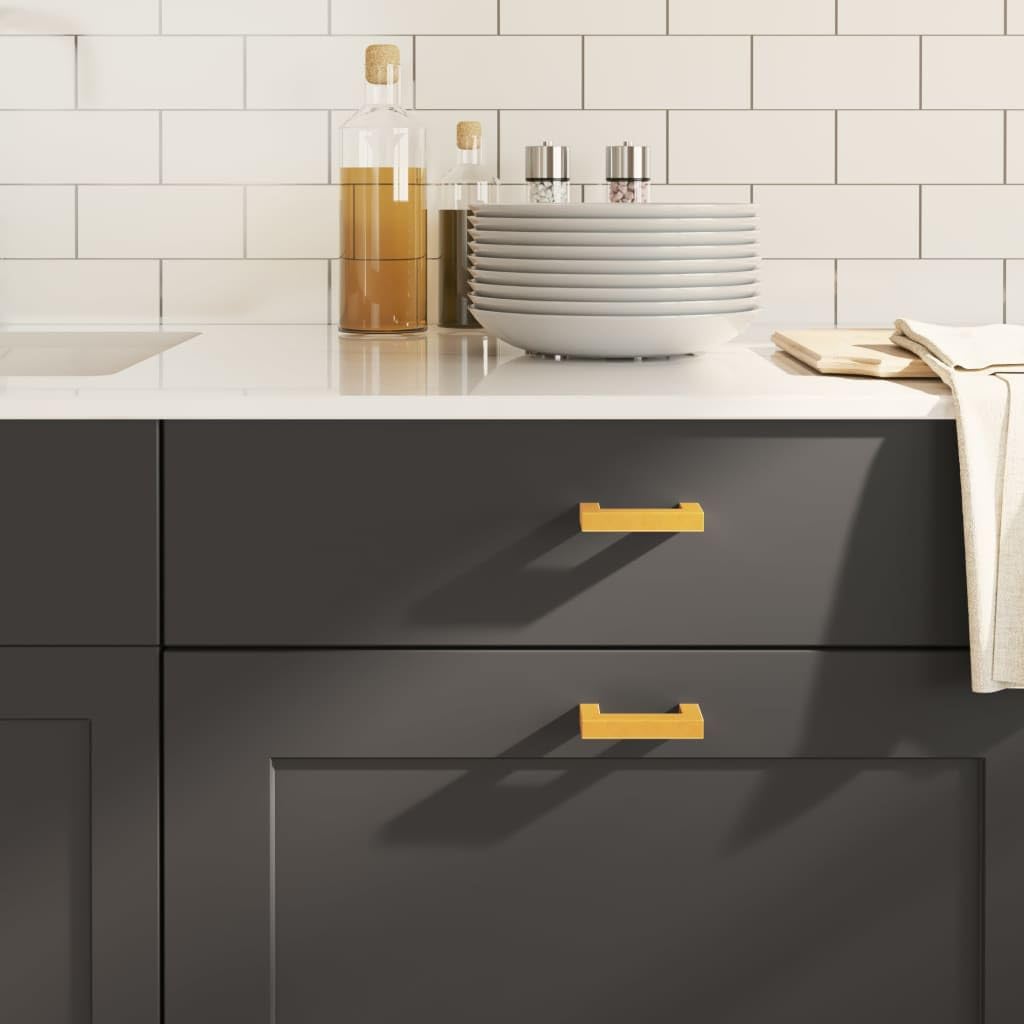 Poignées d'armoire dorées 64mm en inox avec vis découpables pour remplacer vos anciennes poignées