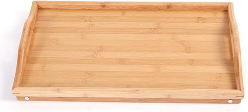 Miniatura 5 de Bandeja de mesa de cama, bandeja de desayuno, bandeja de alimentos plegable de bambú, bandejas de regazo para comer, bandejas de cama para comer