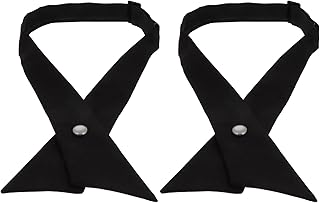 Mens Skinny Ties 2PCS Criss Cross Bow Tie Black Adjustable Cross Bowtie School Uniform Cross Neck Tie Pre Tied Bow for Men Women Girls Uniform Graduation Party Ceremony Criss- Cross Bowtie