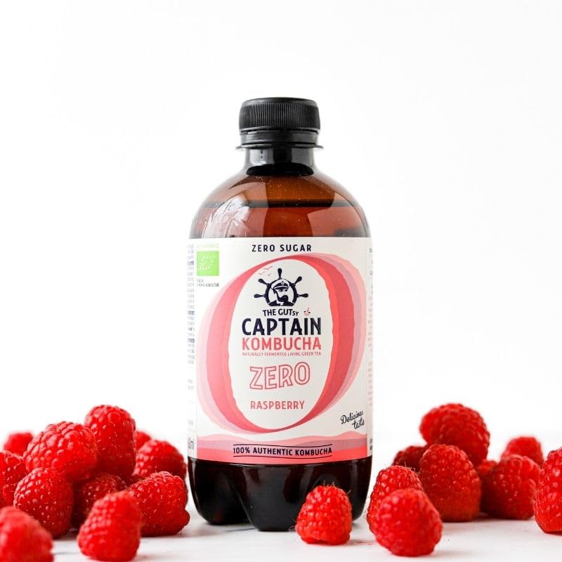 Gutsy Captain Kombucha ZERO Trial Pack - ZERO Calories, Zero Sugar - Bio Kombucha Tee, Lebendige Kulturen, Keine Konservanten, Unpasteurisiert, Roh und Vegan - 4 x 400ml ZERO (MixBox)